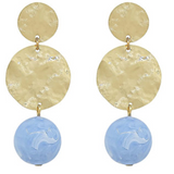 Linear Hammered Round & Ball Drop Earrings
