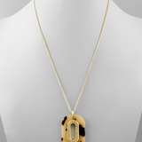 Acrylic Oval Pendant Necklace