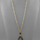 Cowhide Teardrop Pendant Necklace
