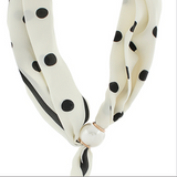 White & Cream Accented Pearl Scarf Necklace