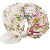 Pearl Magnet Floral Print Scarf Necklace Ivory/Multi