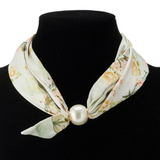 Floral & Butterfly Print Magnetic Scarf Necklace