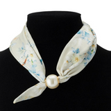 Floral & Butterfly Print Magnetic Scarf Necklace