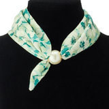 Floral & Butterfly Print Magnetic Scarf Necklace
