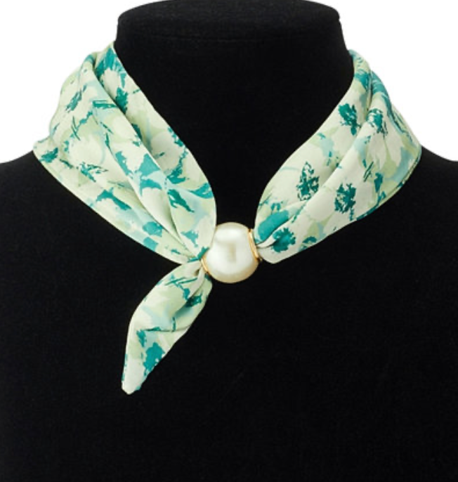 Floral & Butterfly Print Magnetic Scarf Necklace