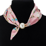Floral & Butterfly Print Magnetic Scarf Necklace