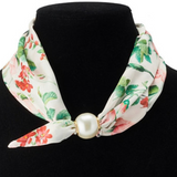 Floral & Butterfly Print Magnetic Scarf Necklace