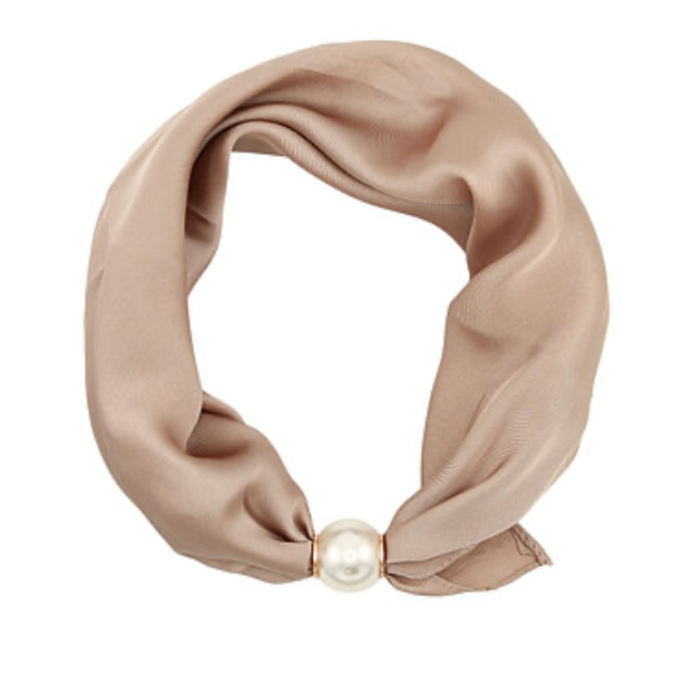 Accented Pearl Scarf Choker