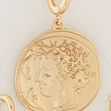 Gold Vintage Coin Pendant Charm
