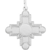 Silver Byzantine Cross Metal Charm
