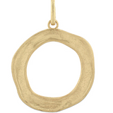 Gold Textured Geometric Circle Charm