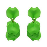 Color-Coated Petal Earrings – Green