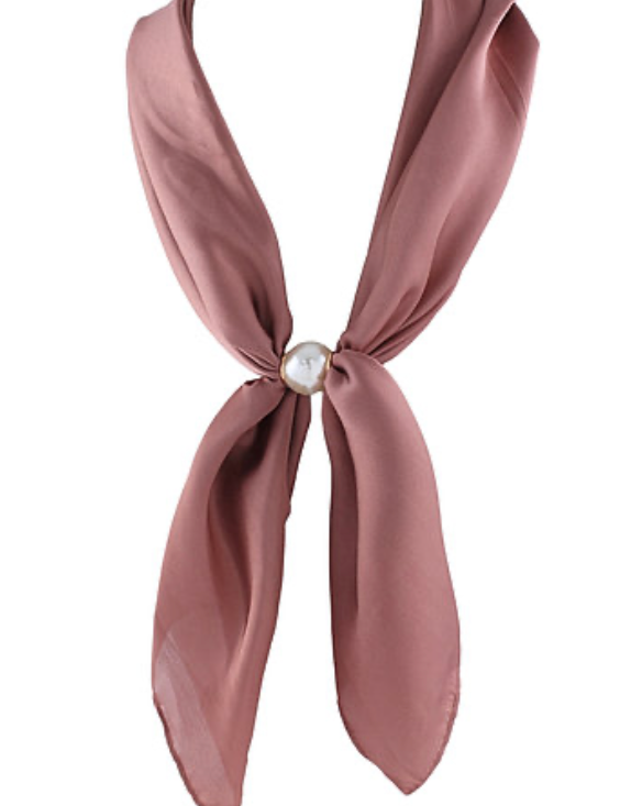 Accented Pearl Long Scarf Necklace