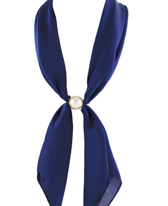 Accented Pearl Long Scarf Necklace