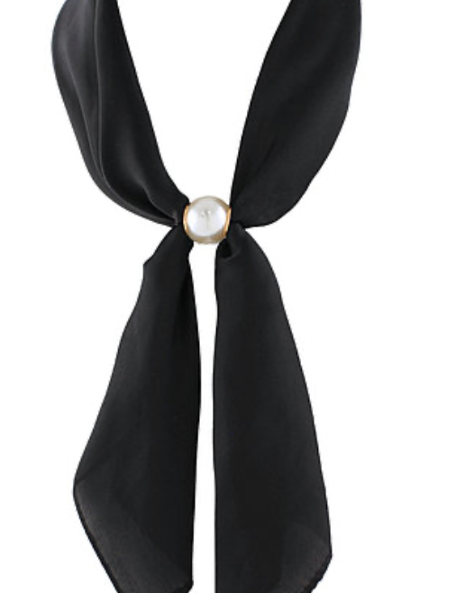 Accented Pearl Long Scarf Necklace