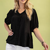 Black Camilla Ruffle Peplum Top