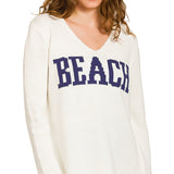Beach V-Neck Sweater – Ivory
