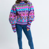 Multi Heart Novelty Sweater