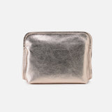 Metallic Leather Quartz Cosmetic Pouch