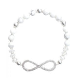 I Am Worthy White Howlite Infinity Bracelet – S