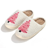 Pink Christmas Tree Slide-On Slippers