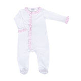 New Beginnings Pink Ruffle Front Footie: Pink / NB