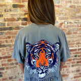 Auburn Tiger Head Pocket Tee: Grey / Small