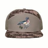 Wood Duck SB Cap: Foggy Marsh Vein Camo 7 Panel