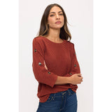 Asymmetrical Spliced Button Shoulder Rib Sweatshirt