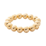 Chunky 10k Gold Bead Stretch Bracelet, 7in: Metallic