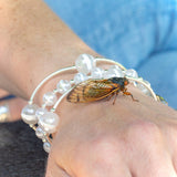 8mm Faceted White Stripe Agate Blessing Bracelet : L