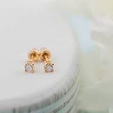 Gold Clear CZ Earrings