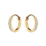 10 mm Gold-Plated Huggie CZ Hoop Earrings