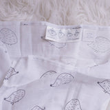 Hedgehog Soft Black Muslin Swaddle Blanket, Premium Cotton