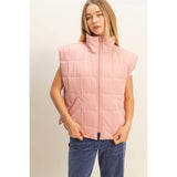 Padded Zip-Front Vest – Pink