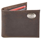 Alabama Crimson Tide Men's Collegiate Bifold Leather Wallet.: UAL Crazyhorse