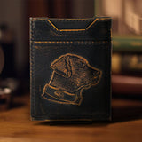 Lab Burnished Leather Magnetic Front Pocket Wallet