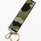 Shimmer Camo Keychain Wristlet: Green