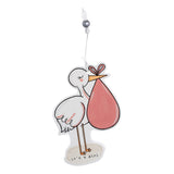 Stork It's A Girl Flat Ornament