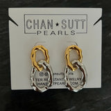 Chansuttpearls Gold & Silver Chain Earrings