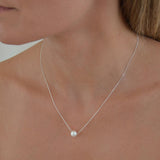 Silver Crystal Pave Blessing Necklace in Sterling Silver
