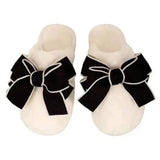 Christa CozyCream Slippers Black Bows: Medium