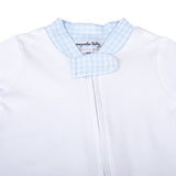 New Beginnings Blue Zipper Footie: Blue / PREM