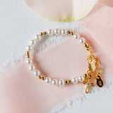 14K Gold-Plated Baby Cross Bracelet Small 0-12m