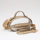 Clear Gameday Football Crossbody Bag: Gold
