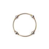 8mm Crystal Sterling Silver and Gold Blessing Bracelet: S