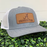 A Crimson Tide Leather Patch: Heather Grey/ White