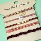 BOHO DUAL FUNCTION KNOT BRACELET HAIR TIES | 40BH104: HEART