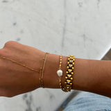 Pearl Beaded Bracelet – Gold