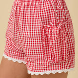 Gingham Shorts With Side Pouch Pocket